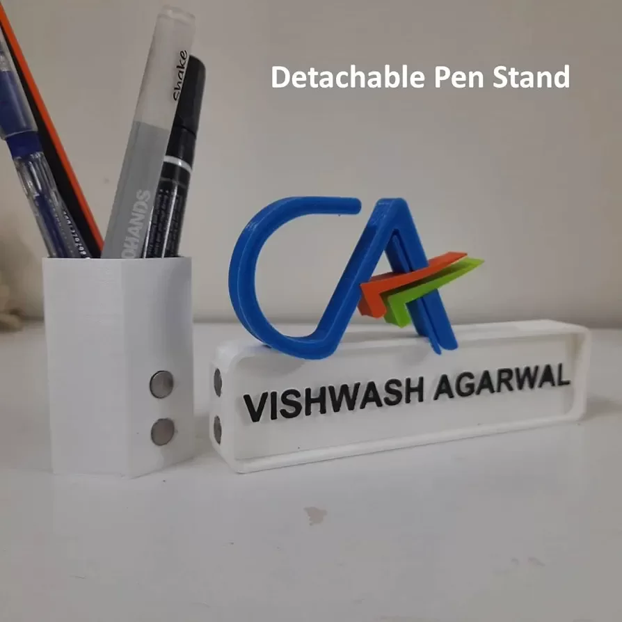 CA Name Plate, Pen Holder Stand for Desk, Personalised Name plate for CA image 2