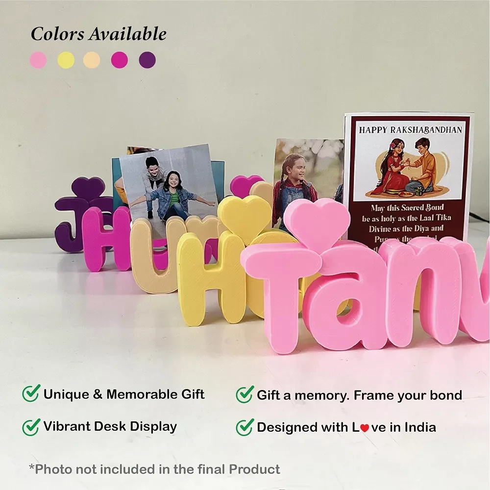 Personalised Name Gifts Upto 6 Alphabets, Custom Name Plate with Photo, Desk Table Decor, Birthday Gift for Boys & Girls, Couple image 3