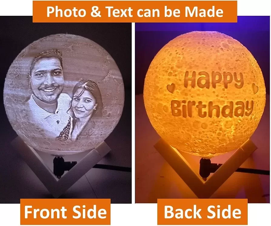 16 Color Personalised Moon Lamp | Perfect Couple Gift - Ideal for Anniversaries, Birthdays and for All Occasions image 2
