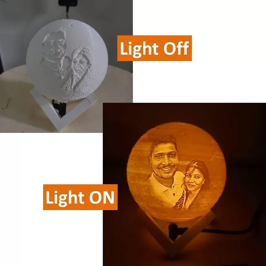 16 Color Personalised Moon Lamp | Perfect Couple Gift - Ideal for Anniversaries, Birthdays and for All Occasions image 6