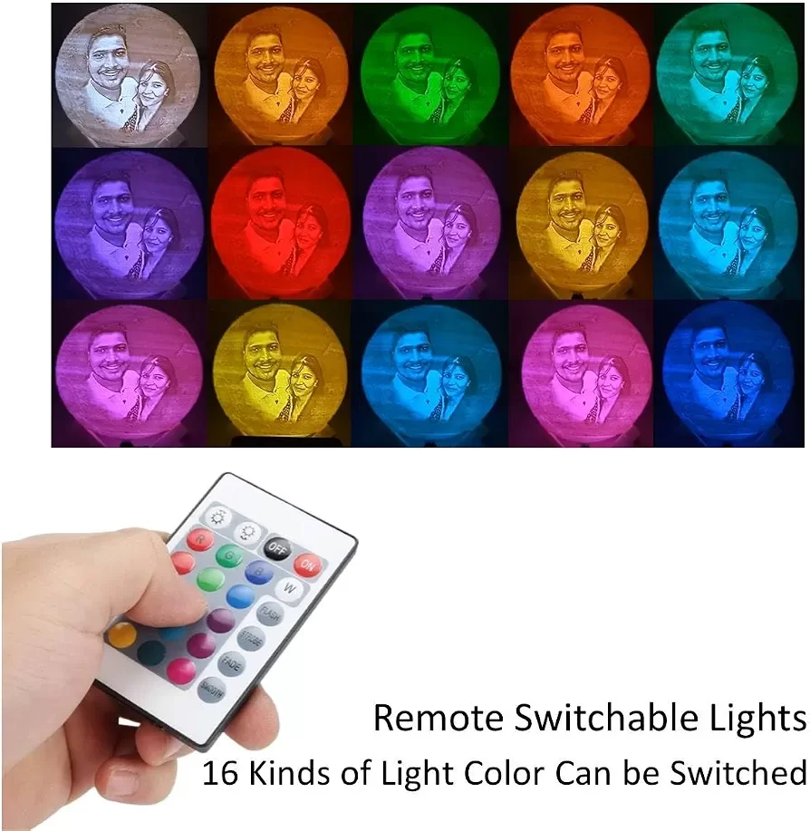 16 Color Personalised Moon Lamp | Perfect Couple Gift - Ideal for Anniversaries, Birthdays and for All Occasions image 4