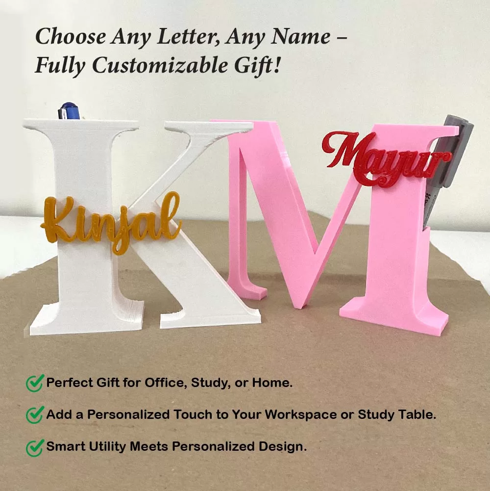 Alphabet Penstand with Name - Personalized Plastic Desk Organizer image 4