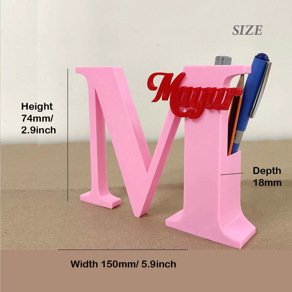 Alphabet Penstand with Name - Personalized Plastic Desk Organizer image 2